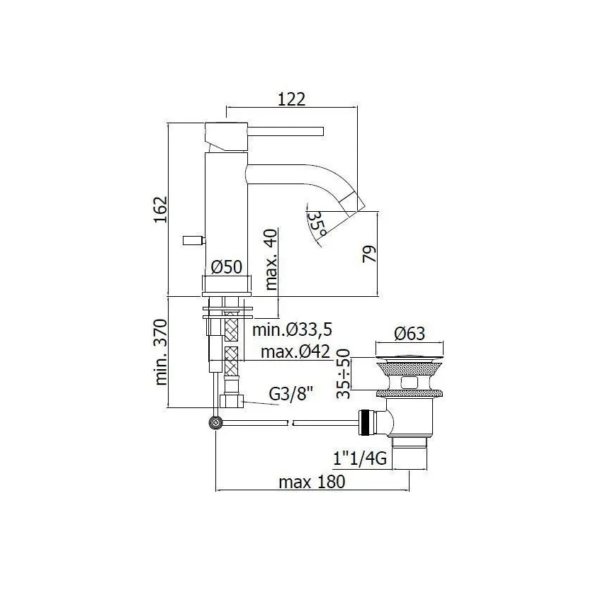 Paffoni - LIGHT must valamu segisti