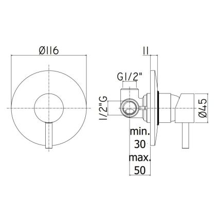 Paffoni - LIGHT peidetav dušisegisti, mattkroom