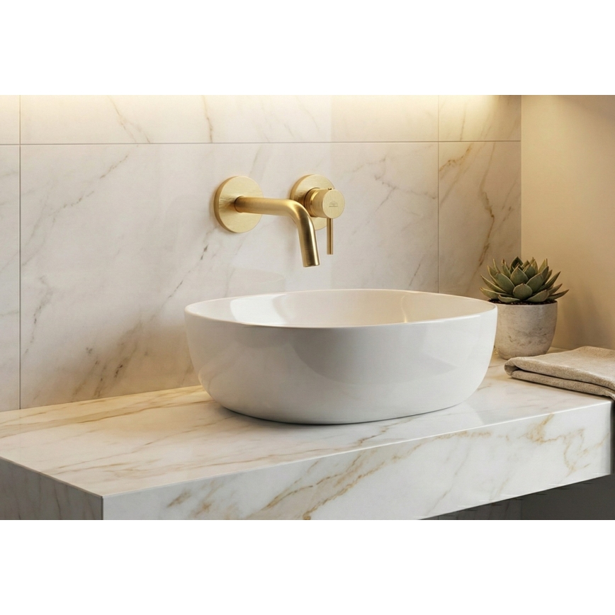 Paffoni - LIGHT valamusegisti peidetud paigaldamiseks, harjatud kuldne