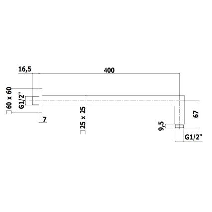 Paffoni - must ruudukujuline 40 cm dušivarras