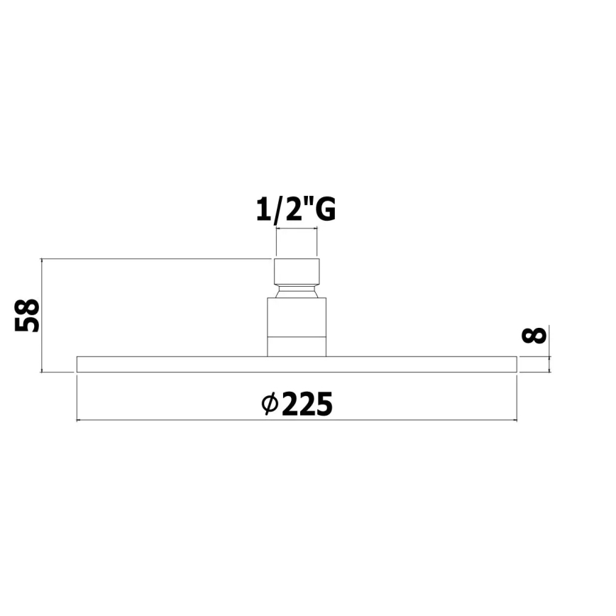 Paffoni - peadušš Ø 22,5 cm MASTER, must
