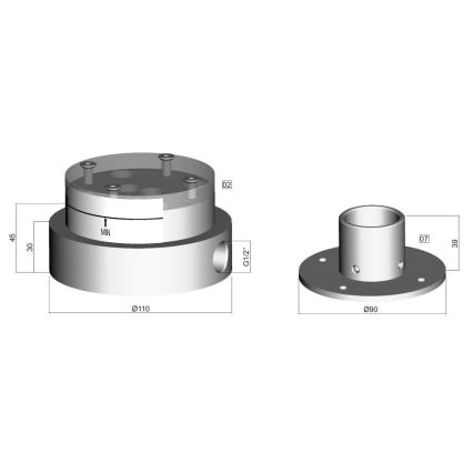 Paffoni – põrandasse paigaldatav vannisegisti korpus LIGHT