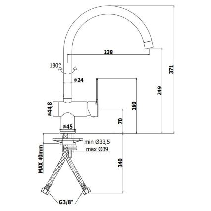 Paffoni - RINGO must köögisegisti