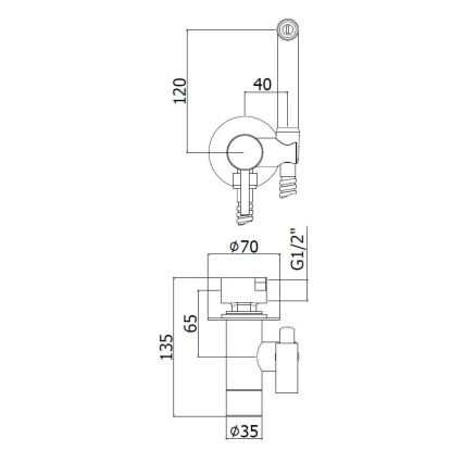 Paffoni - Seinakomplekt koos käeshoitava bidee-suihikuga peitpaigalduseks KIT, läikiv kroom