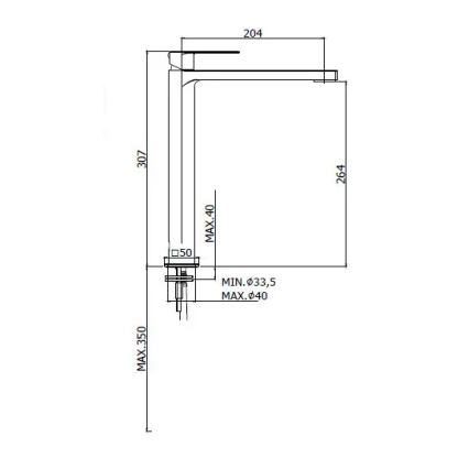 Paffoni - TANGO valamu segisti, roostevabast terasest