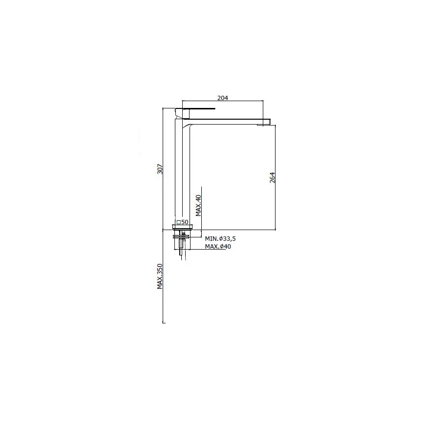 Paffoni - TANGO valamu segisti, roostevabast terasest