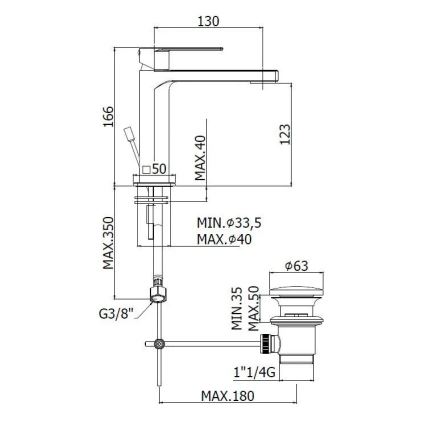 Paffoni - TANGO valamusegisti + äravool, mattkroom