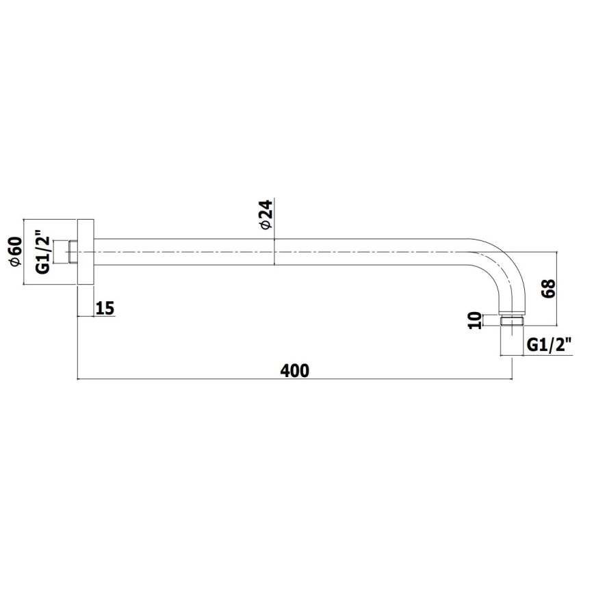 Paffoni - ümmargune dušivarras 40 cm, must