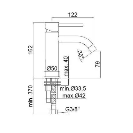 Paffoni - Valamu segisti LIGHT, harjatud kuldne viimistlus