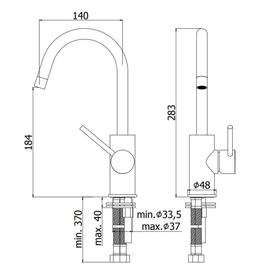 Paffoni - valamu segisti LIGHT, must