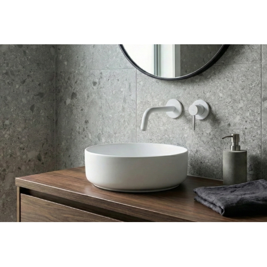 Paffoni - valamu segisti peidetud paigaldusega LIGHT valge