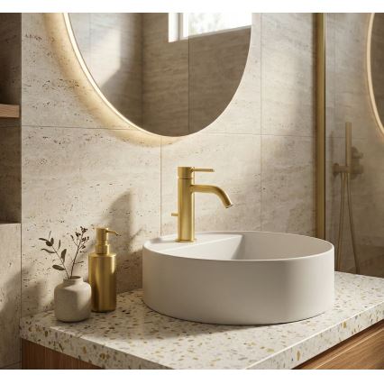 Paffoni - Valamusegisti + äravool LIGHT kuldne