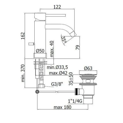 Paffoni - Valamusegisti + äravool LIGHT läikiv kroom