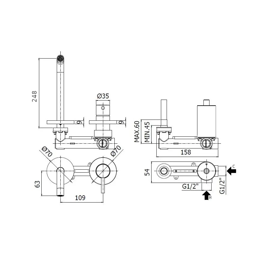 Paffoni - Valamusegisti peitpaigaldamiseks LIGHT, läikiv kroom