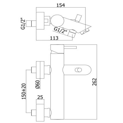 Paffoni - vannikomplekt koos segistiga LIGHT, läikiv kroom