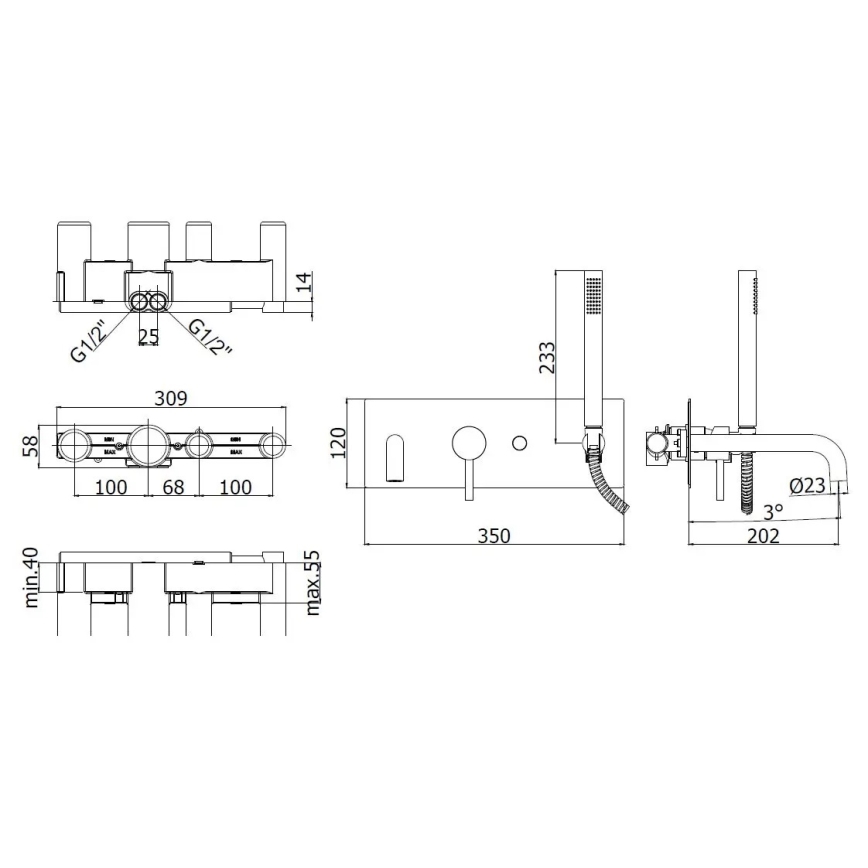 Paffoni - Vannikomplekt LIGHT läikiv kroom