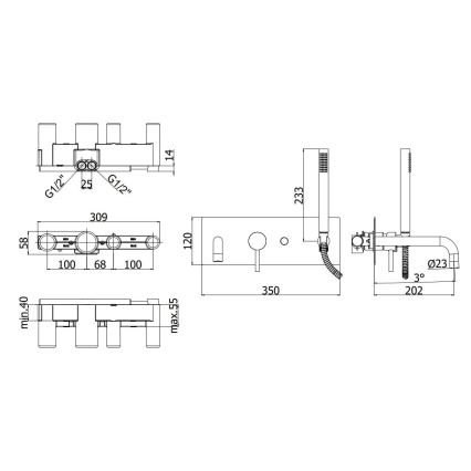 Paffoni - vannikomplekt LIGHT mattkroom