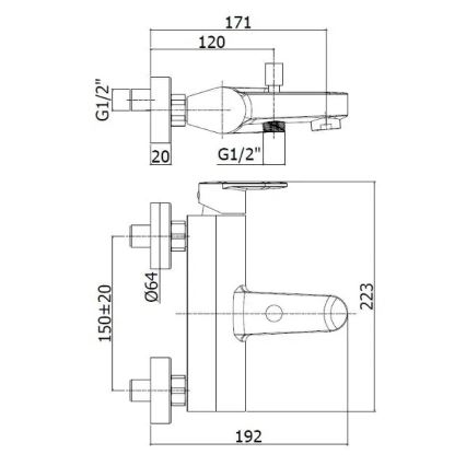 Paffoni - vannisegisti CANDY, läikiv kroom