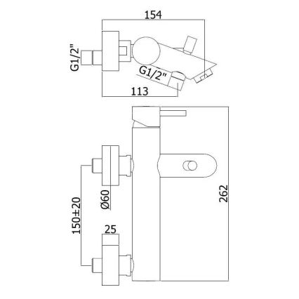 Paffoni - vannisegisti LIGHT läikiv kroom