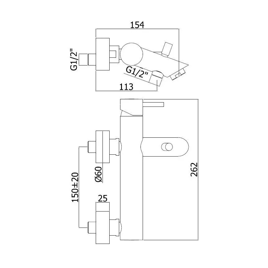Paffoni - vannisegisti LIGHT läikiv kroom