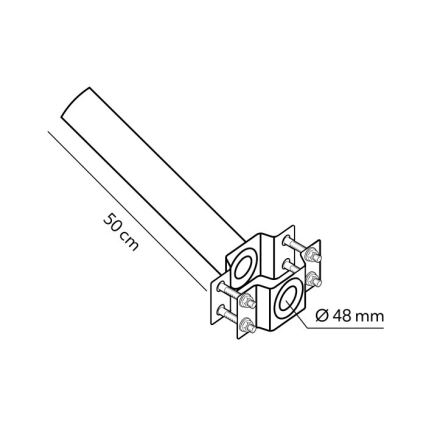 Paigalduskinnitus välisvalgustusele BASE, läbimõõt 48 mm, must