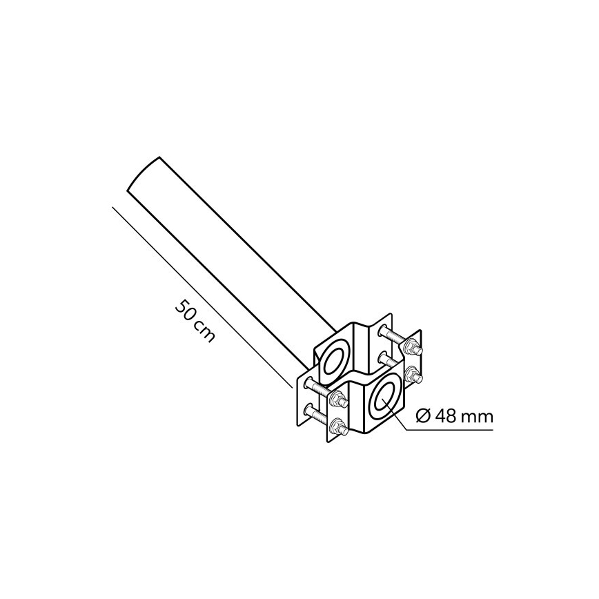 Paigalduskinnitus välisvalgustusele BASE, läbimõõt 48 mm, must