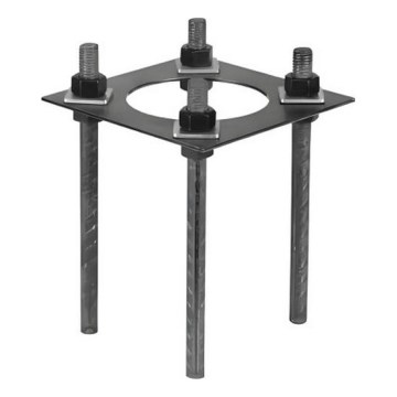 Paigaldusplaat välisvalgustuse postile BASE 20x20 cm must