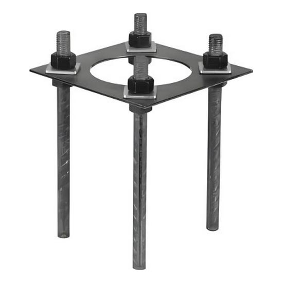 Paigaldusplaat välisvalgustuse postile BASE 20x20 cm must