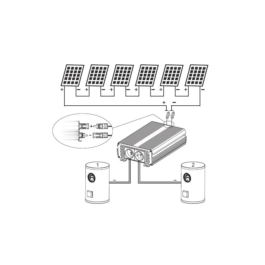 Päikeseenergia inverter vee soojendamiseks ECO Solar Boost MPPT-3000 3kW