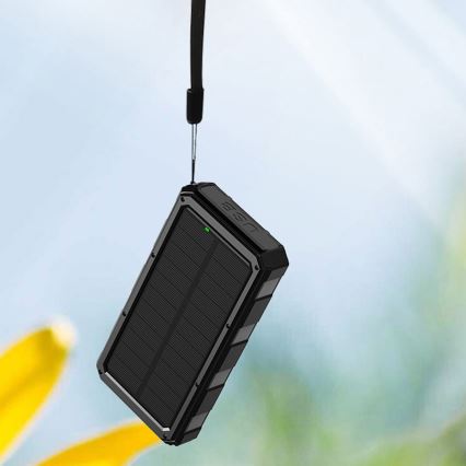 Päikesepaneeliga akupank koos taskulambiga 20000mAh 3,7V