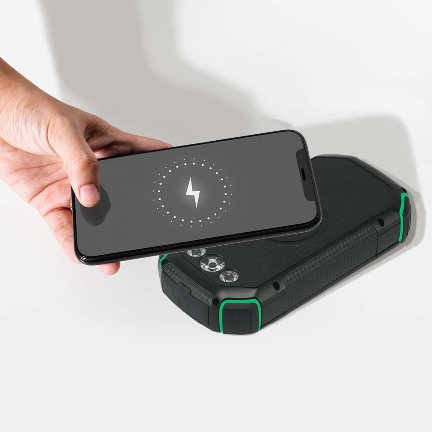 Päikesepaneeliga akupank koos taskulambiga Power Delivery 30000mAh/20W/5V must