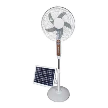 Päikesepaneeliga põrandaventilaator 15W/4V/230V 120 cm valge
