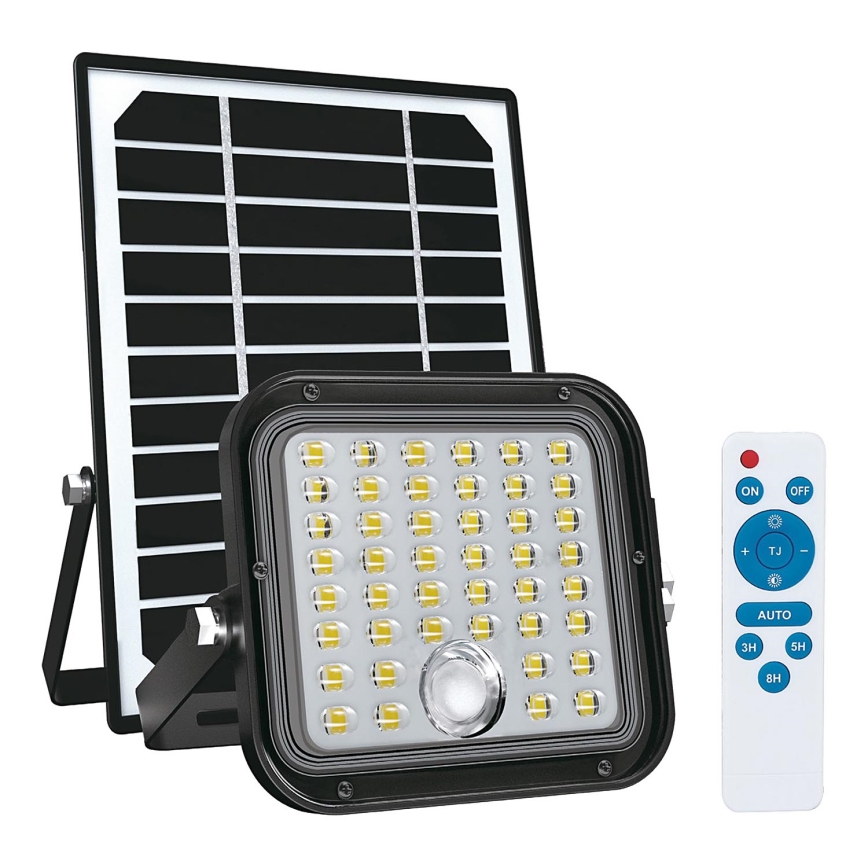 Päikesepaneeliga väliprožektor anduriga LED/10W/3,7V 4000K IP65 3600 mAh + kaugjuhtimispult