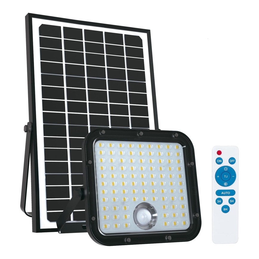 Päikesepaneeliga väliprožektor anduriga LED/30W/6,4V 4000K IP65 6000 mAh + kaugjuhtimispult