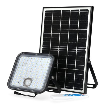 Päikesepaneeliga väliprožektor anduriga LED/30W/6,4V 4000K IP65 6000 mAh + kaugjuhtimispult