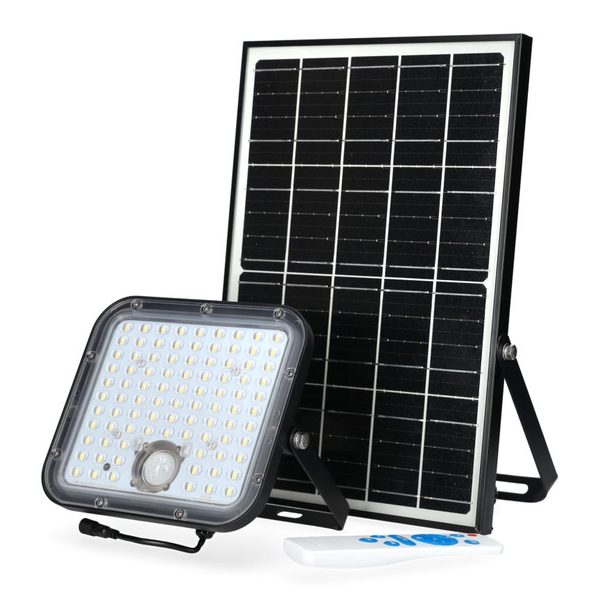 Päikesepaneeliga väliprožektor anduriga LED/30W/6,4V 4000K IP65 6000 mAh + kaugjuhtimispult