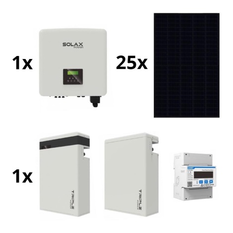 Päikesepaneelitarvikute komplekt: SOLAX Power - 10kWp RISEN üleni must + 10kW SOLAX muundur 3f + 11,6 kWh aku