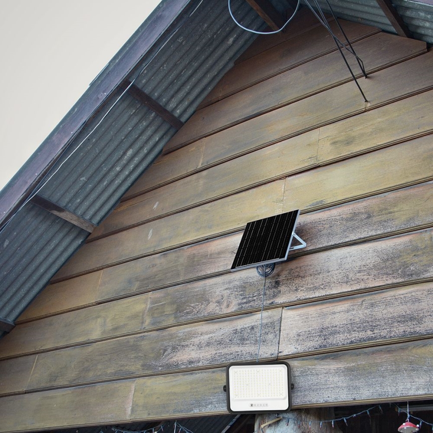 LED hämardatav päikesepaneeliga reflektor LED/400W/3,2V 2000-8000K IP65 20000 mAh must + kaugjuhtimispult