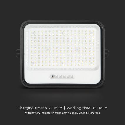 LED hämardatav päikesepaneeliga reflektor LED/400W/3,2V 2000-8000K IP65 20000 mAh must + kaugjuhtimispult