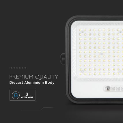 LED hämardatav päikesepaneeliga reflektor LED/400W/3,2V 2000-8000K IP65 20000 mAh must + kaugjuhtimispult