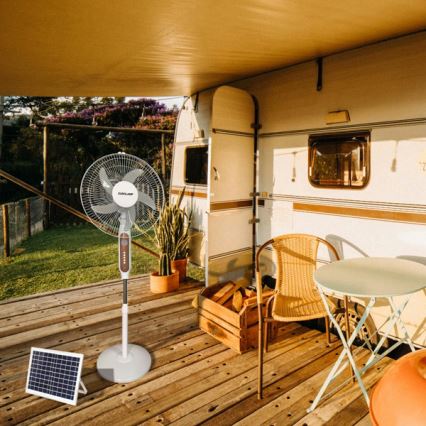 Päikesetoitel põrandaventilaator 15W/4V/230V, läbimõõt 45 cm, valge