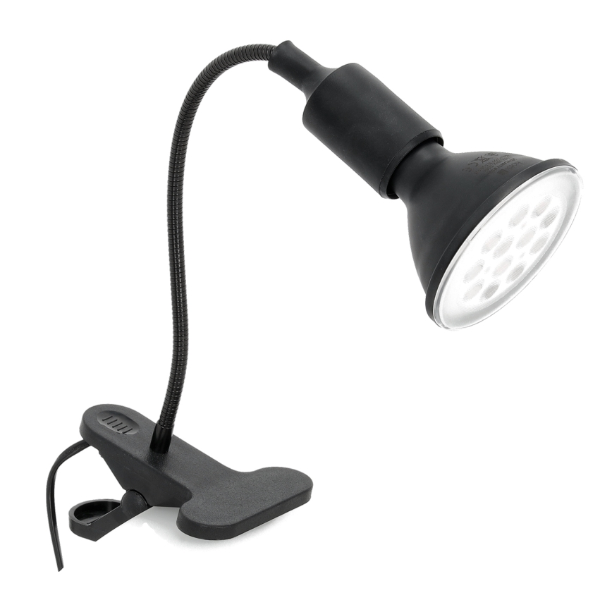 Paindlik laualamp klambriga CLIP 1xE27/30W/230V must