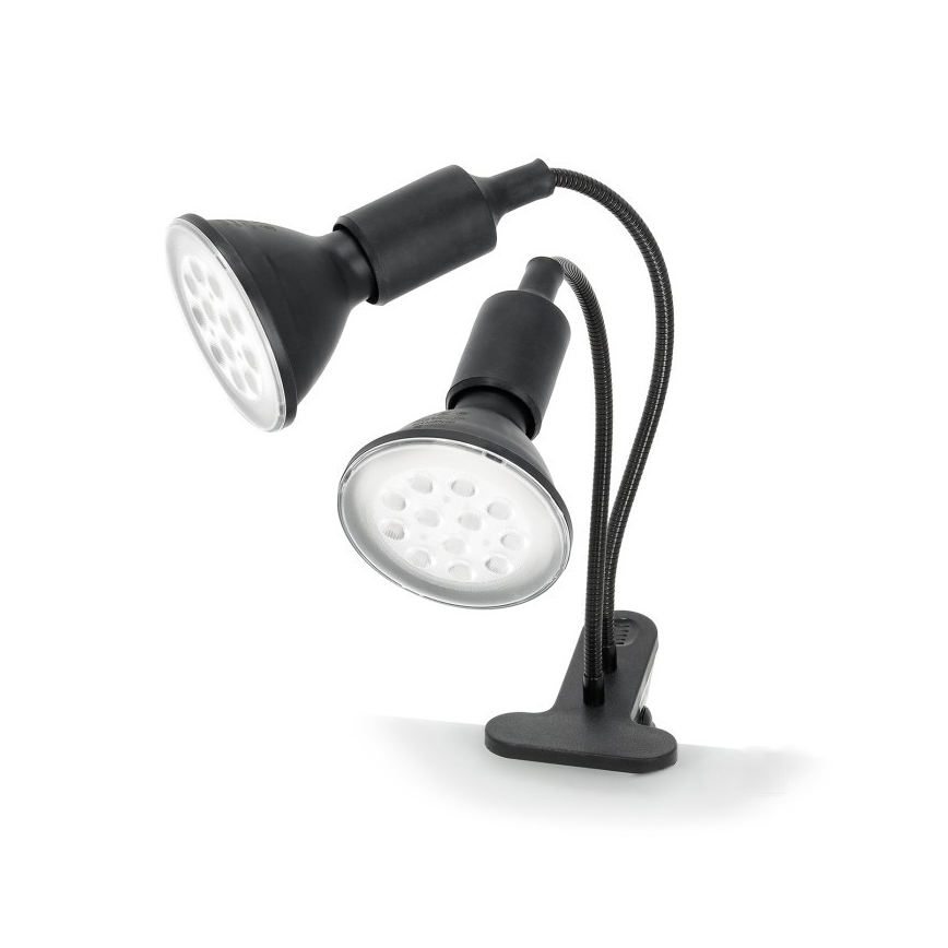 Paindlik laualamp klambriga taimede kasvatamiseks PLANTY 2xE27/30W/230V must
