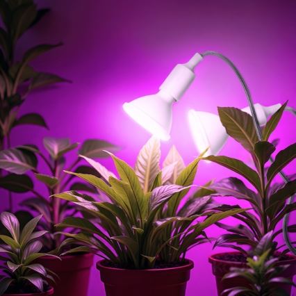 Paindlik laualamp klambriga taimede kasvatamiseks PLANTY 2xE27/30W/230V valge