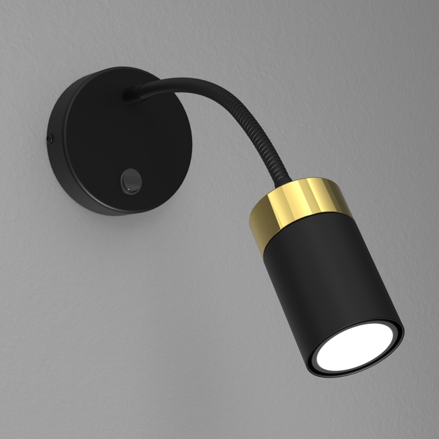 Paindlik väike lamp JOKER 1xGU10/8W/230V must/kuldne