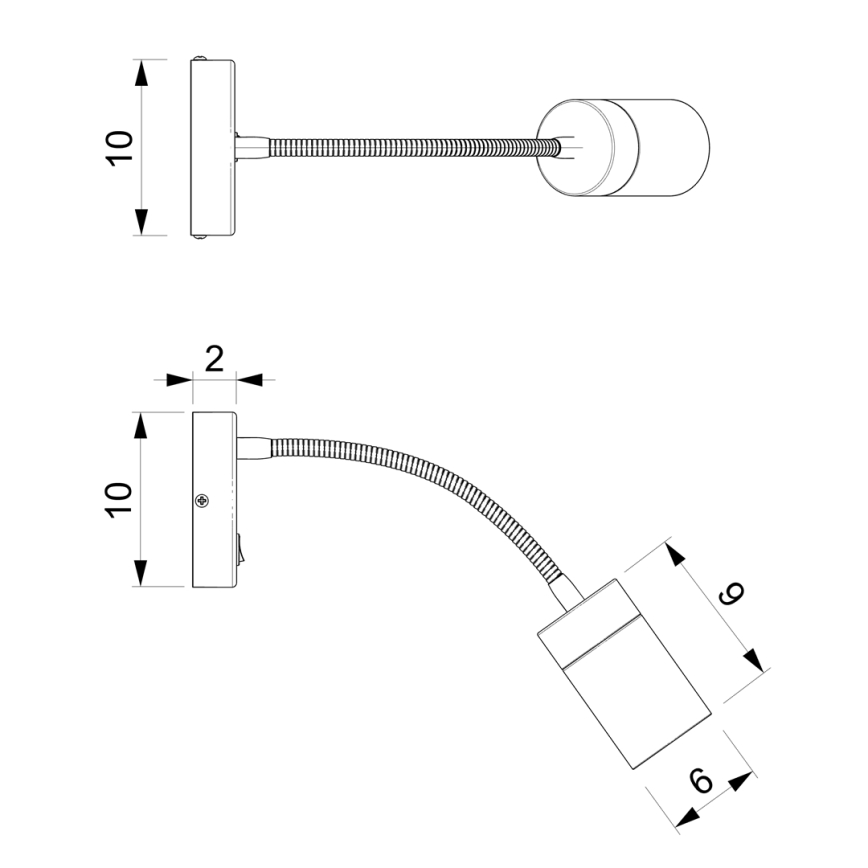 Paindlik väike lamp JOKER 1xGU10/8W/230V must/matt kroom