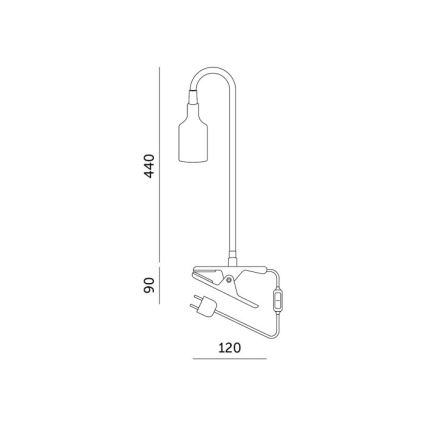 Paindlik lauavalgusti taimekasvatusse klambriga PLANTY 1xE27/30W/230V must