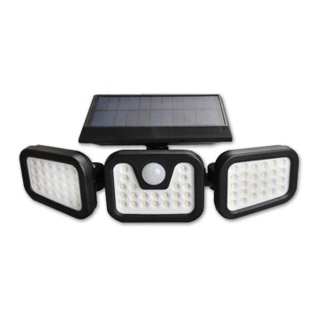 Painduv LED päikesepaneeliga reflektor anduriga LED/15W/3,7V 2400 mAh IP54 4500K