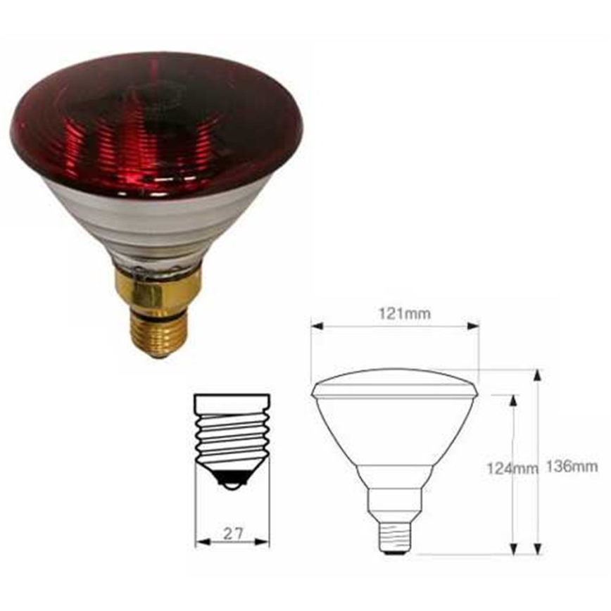 Paksuseinaline infrapirn PHILIPS PAR38 E27/150W/230V