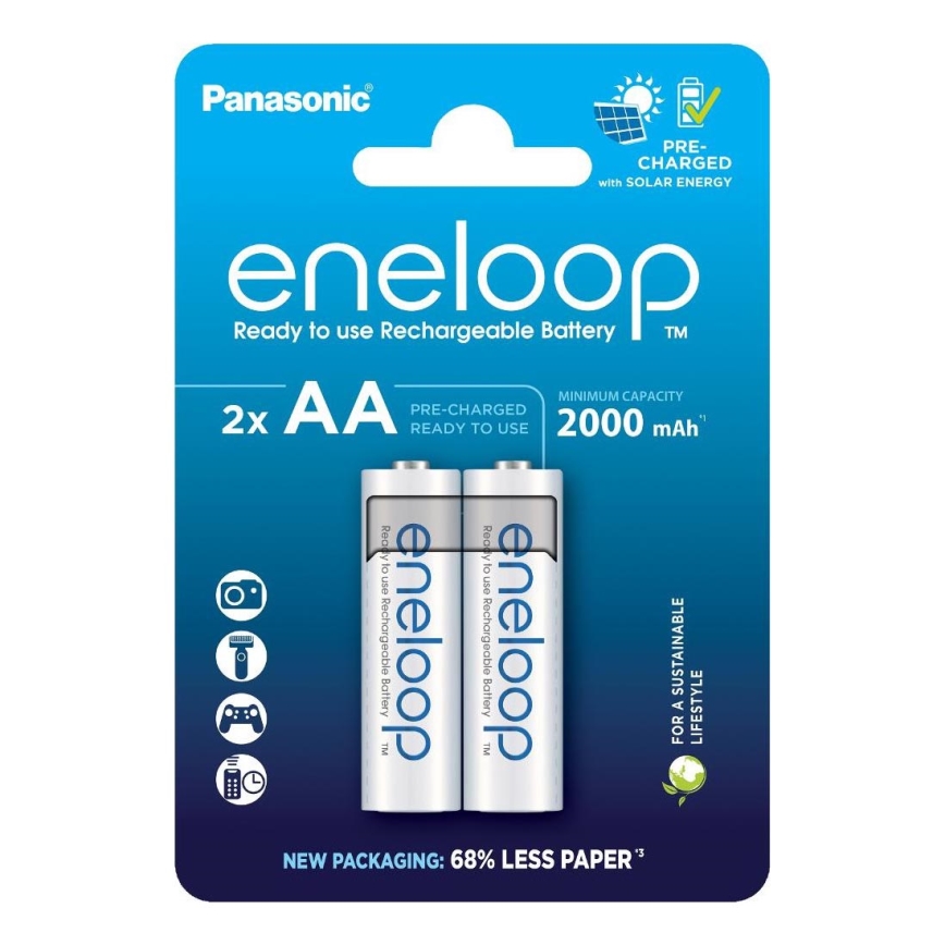 Panasonic - 2 tk Laetav patarei AA Eneloop 2000 mAh
